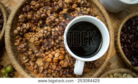 Kopi Luwak Or Civet Coffee, Coffee Beans Excreted By The Civet.