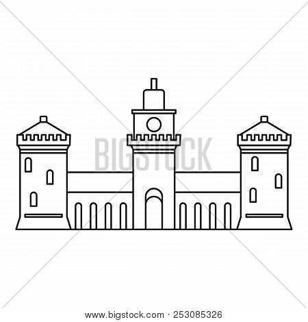 Old Castle Icon. Outline Illustration Of Old Castle Icon For Web Design Isolated On White Background