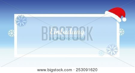 Inviting Christmas Celebration Snow Nikolaus Cap Vector Illustration Eps10