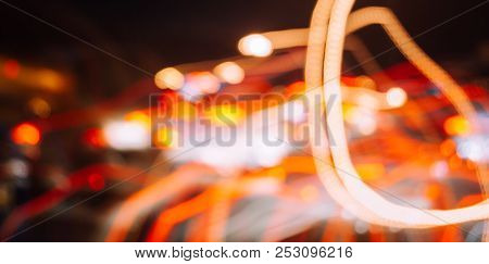 Light Of Cars In Slow Speed Shutter As Abstract Photo