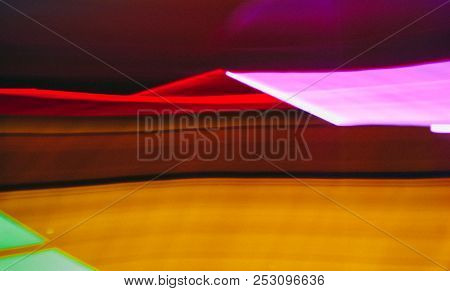 Colorful Lines Of Lights In Slow Shutter Speed, Abstract Photo