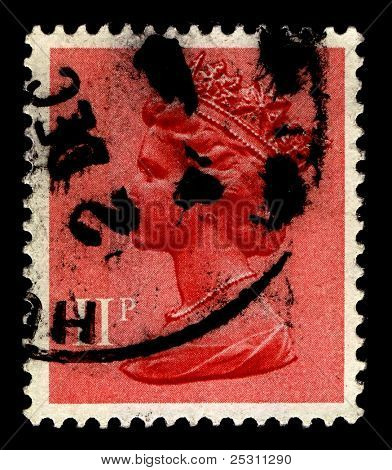 UK-เซอร์กา 1967:A แสตมป์ที่พิมพ์ในสหราชอาณาจักรแสดงรูปของ Elizabeth II (Elizabeth Alexandra Mar