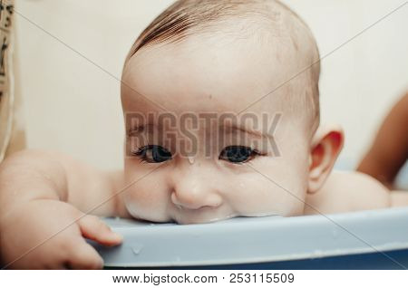 Children, Brother And Sister In The Bathroom
