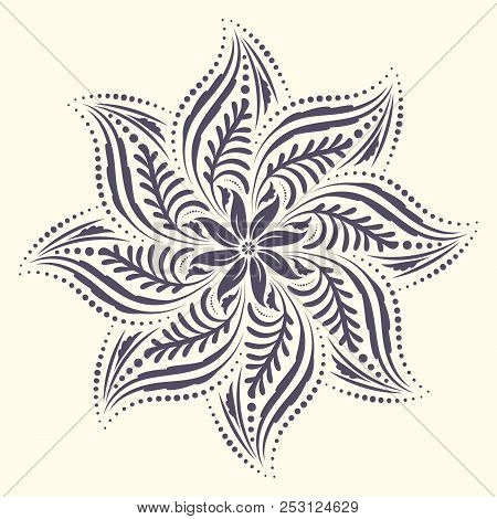 Vector Colored Mandala. Decorative Ornamental Round Element In Boho Style. Indian, Tibetan, Ottoman 