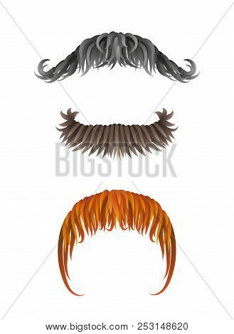 Fake Hand Drawn Mustaches. Collection Of Moustache .