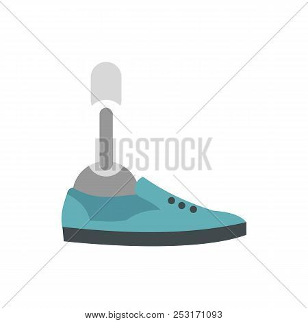 Leg Prosthesis For Right Below Knee Amputee Icon In Flat Style On A White Background