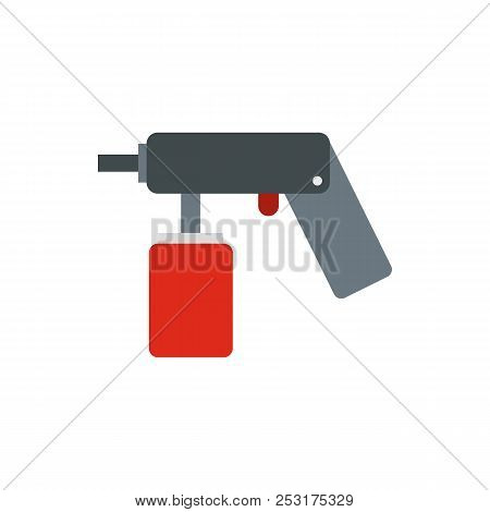 Spray Aerosol Can Bottle With A Nozzle Icon In Flat Style On A White Background