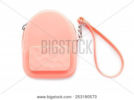 Color Pen Case On White Background. School Stationery