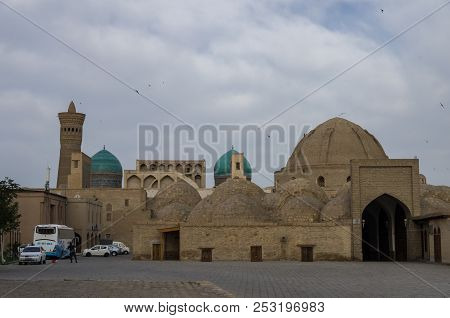 Bukhara, Uzbekistan - 29 April 2015:  Toki Zargaron, Ancient Trading Domes In Bukhara, Uzbekistan. C