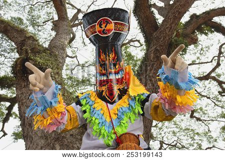 Loei, Thailand,ghost Mask And Costume Colorful Festival Phi Ta Khon Festival,