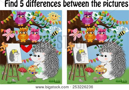 Find The Differences Between The Pictures. Children's Educational Game.