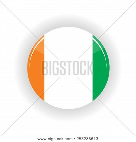 Ivory Coast Icon Circle Isolated On White Background. Yamoussoukro Icon Illustration