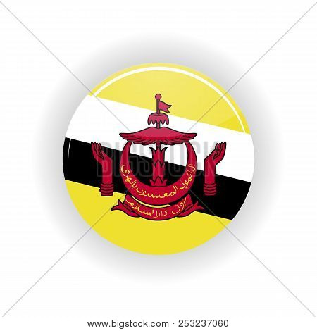 Brunei Icon Circle Isolated On White Background. Bandar Seri Bhagavan Icon Illustration