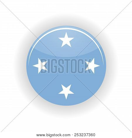 Federated States Of Micronesia Icon Circle Isolated On White Background. Palikir Icon Illustration
