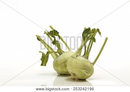Kohlrabi Against White Background
