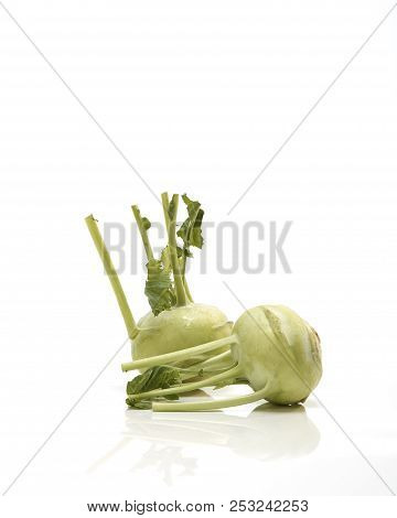 Kohlrabi Against White Background