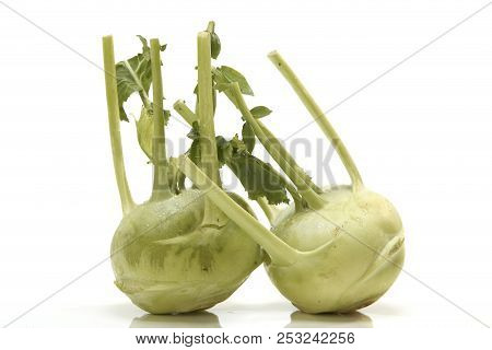 Kohlrabi Against White Background