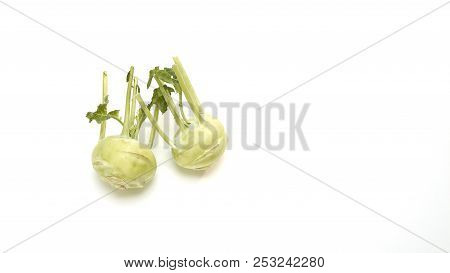 Kohlrabi Against White Background