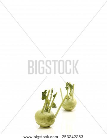 Kohlrabi Against White Background