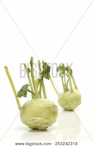Kohlrabi Against White Background