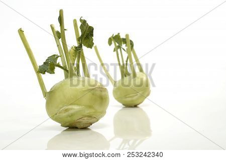 Kohlrabi Against White Background