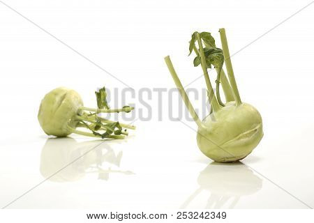 Kohlrabi Against White Background