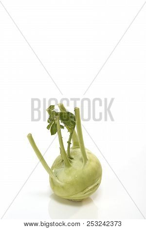 Kohlrabi Against White Background