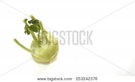 Kohlrabi Against White Background