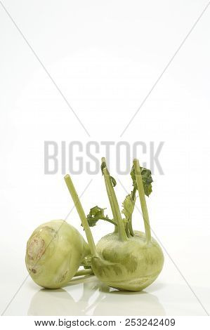 Kohlrabi Against White Background