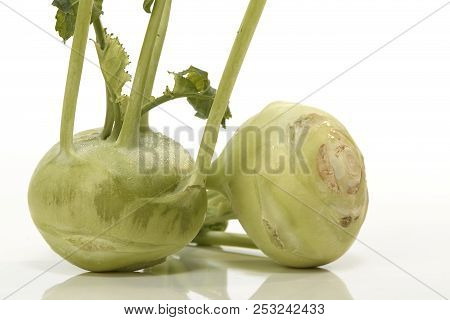 Kohlrabi Against White Background