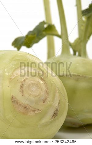 Kohlrabi Against White Background