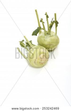 Kohlrabi Against White Background