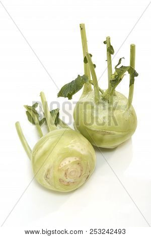Kohlrabi Against White Background