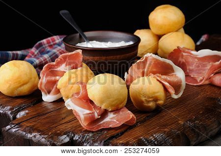 Coccoli Is An Appetizer From Italy. Pizza Dough Balls Are Fried And Sprinkled With Salt, Served With