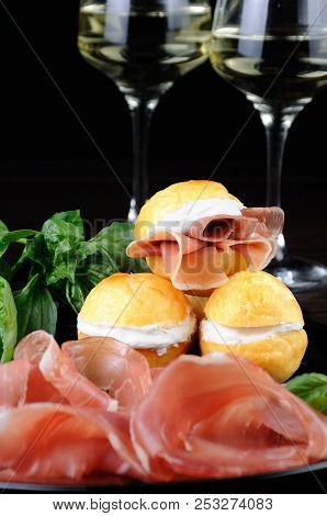 Coccoli Is An Appetizer From Italy. Pizza Dough Balls Are Fried And Sprinkled With Salt, Served With