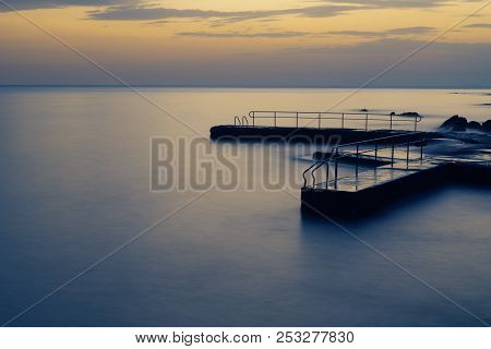 Old Pier In Savudrija, Croatia After Sunset On A Long Exposure