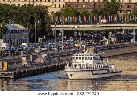 Moscow, Russia - June 13, 2018: Multipurpose Fire And Rescue Ship 