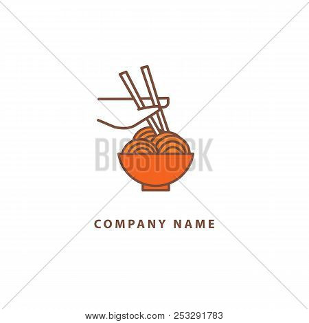 Vector Stock Logo, Abstract Wok Vector Template. Illustration Design Of Monoline, Minimalistic, Simp
