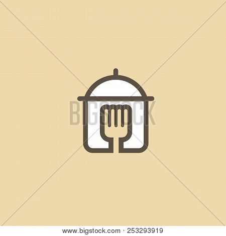 Abstract Food Logo Icon Vector Design. Recipe, Cooking, Course, Cafe, Restaurant, Fast Food Vector L