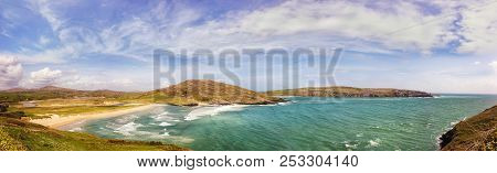 Panoramic Landscape With Barleycove Beach On A Sunny  Day In A County Cork. Ireland.