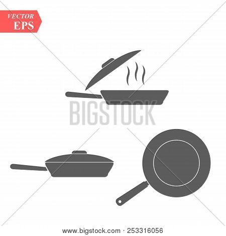 Frying Pan Icon. Vector Concept Illustration For Design. Eps 10