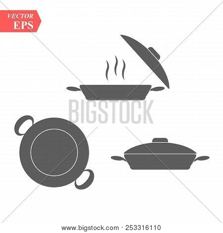 Set Of Pan Icon. Simple Filled Pan Vector Icon. On White Background.