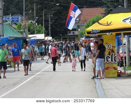 Guca, Serbia, August 11, 2018. 57th Trumpet Festival In Guca. Worldwide Known Music Festival In Serb