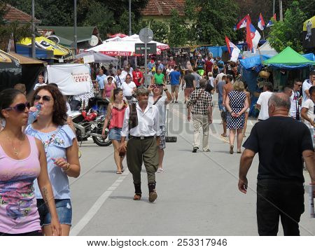 Guca, Serbia, August 11, 2018. 57th Trumpet Festival In Guca. Worldwide Known Music Festival In Serb