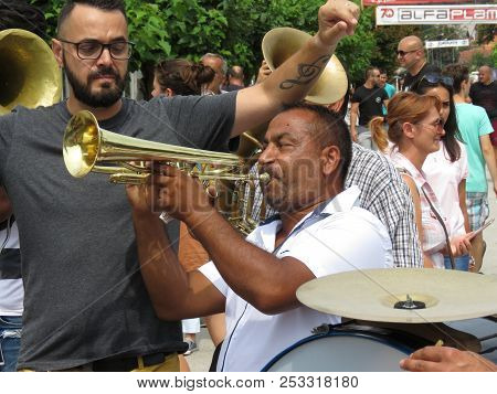 Guca, Serbia, August 11, 2018. 57th Trumpet Festival In Guca. Worldwide Known Music Festival In Serb