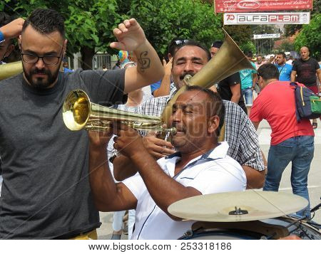 Guca, Serbia, August 11, 2018. 57th Trumpet Festival In Guca. Worldwide Known Music Festival In Serb