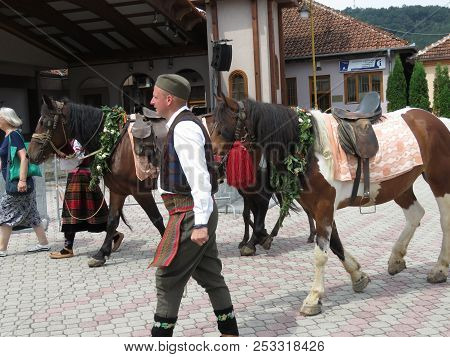 Guca, Serbia, August 11, 2018. 57th Trumpet Festival In Guca. Worldwide Known Music Festival In Serb