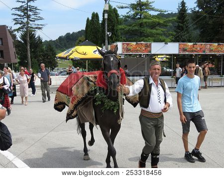 Guca, Serbia, August 11, 2018. 57th Trumpet Festival In Guca. Worldwide Known Music Festival In Serb