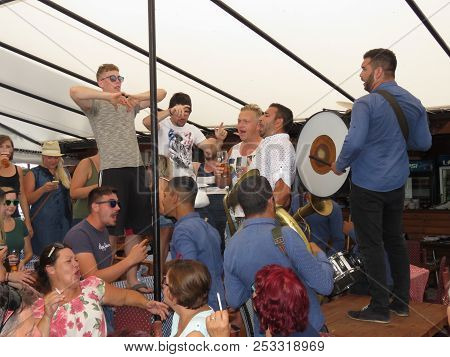 Guca, Serbia, August 11, 2018. 57th Trumpet Festival In Guca. Worldwide Known Music Festival In Serb