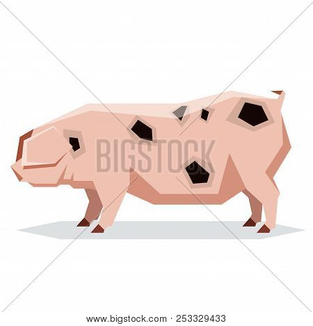 Vector Image Of The Flat Geometric Gloucestershire Old Pig